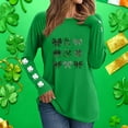 thumbnail image 4 of Erwazi Women's St Patrick's Day T-Shirt Green Long Sleeve Crewneck Shamrock Tees Tops, 4 of 6