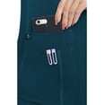 thumbnail image 3 of Med Couture V-Neck Scrub Top for Women with 4 Pockets, Rib-Knit Side Panel, and Shirttail Hem MC7459, Caribbean Blue, 5X-Large, 3 of 4