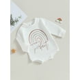 thumbnail image 3 of Bagilaanoe Newborn Baby Girl Boy Oversized Romper Sweatshirt Long Sleeve Bodysuit Letter Print Pullover 3M 6M 12M 18M Infant Casual Tee Tops, 3 of 9