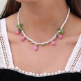 thumbnail image 5 of 1 Uds. Collar de cuentas colorido multicapa de color rosa dulce y fresco, adecuado para la mayoría de las personas, collar decorativo, 5 of 5