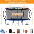 thumbnail image 7 of KOFUN Trampoline for Kids and Adults, 1000LBS 12FT Trampoline with Safety Net, Basketball Hoop, 4 Wind Stakes, Light, Sprinkler, 8 Socks - Recreational Trampoline for Backyard, 7 of 7