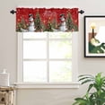 thumbnail image 2 of Red Christmas Valances for Windows Xmas Snowman Tree Elk Snowflake Rod Pocket Curtain Valance Window Treatment Short Curtains for Kitchen Living Room, 60"x14", 2 of 5