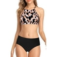 thumbnail image 1 of Charmo Maillots de Bain Bikini à Dos Nu pour Femmes, Col Montant, Deux Pièces, 1 of 6