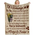 thumbnail image 1 of LHSHID Gifts for Him Her Wife Husband Men Wedding Anniversary Blanket Gifts Happy Anniversary Marriage Gifts Anniversary Decorations Blanket for Couple Dad Mom Girlfriend Boyfriend 30x40in, 1 of 5