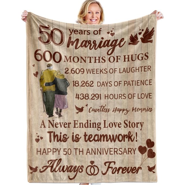 LHSHID Gifts for Him Her Wife Husband Men Wedding Anniversary Blanket Gifts Happy Anniversary Marriage Gifts Anniversary Decorations Blanket for Couple Dad Mom Girlfriend Boyfriend 30x40in