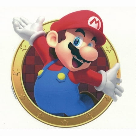 6" Round Pre-Cut Super Mario Happy Birthday Edible Image Cake Topper By TNCT