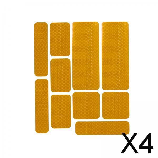 Colaxi 4xSafety Reflective Stickers Adhesive Tape for Hard Surfaces Orange 4 Pcs