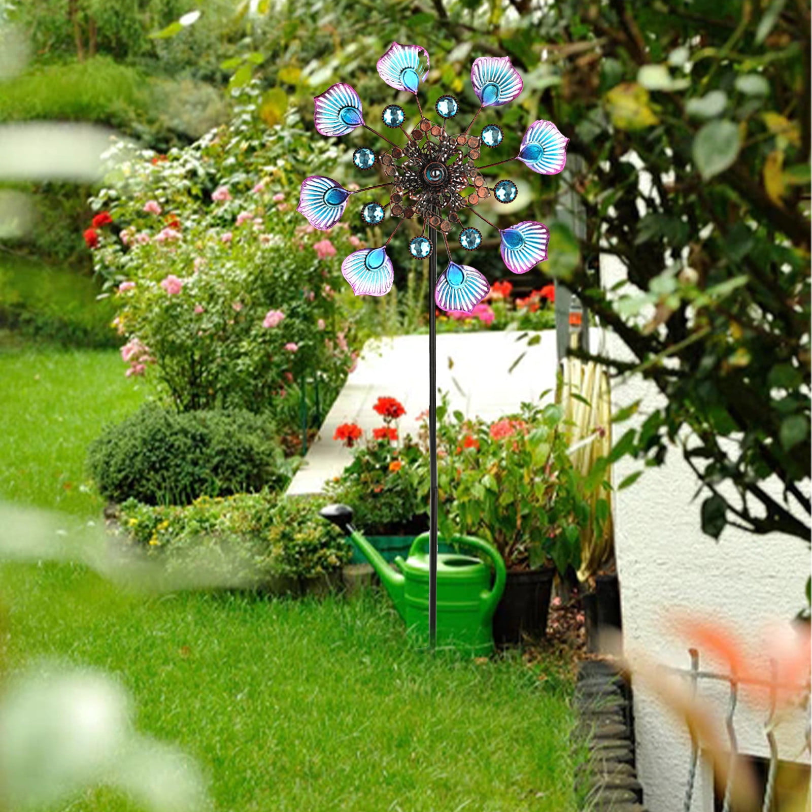 Girouette En Fer - Moulin à Vent En Forme De Fleur - Deux