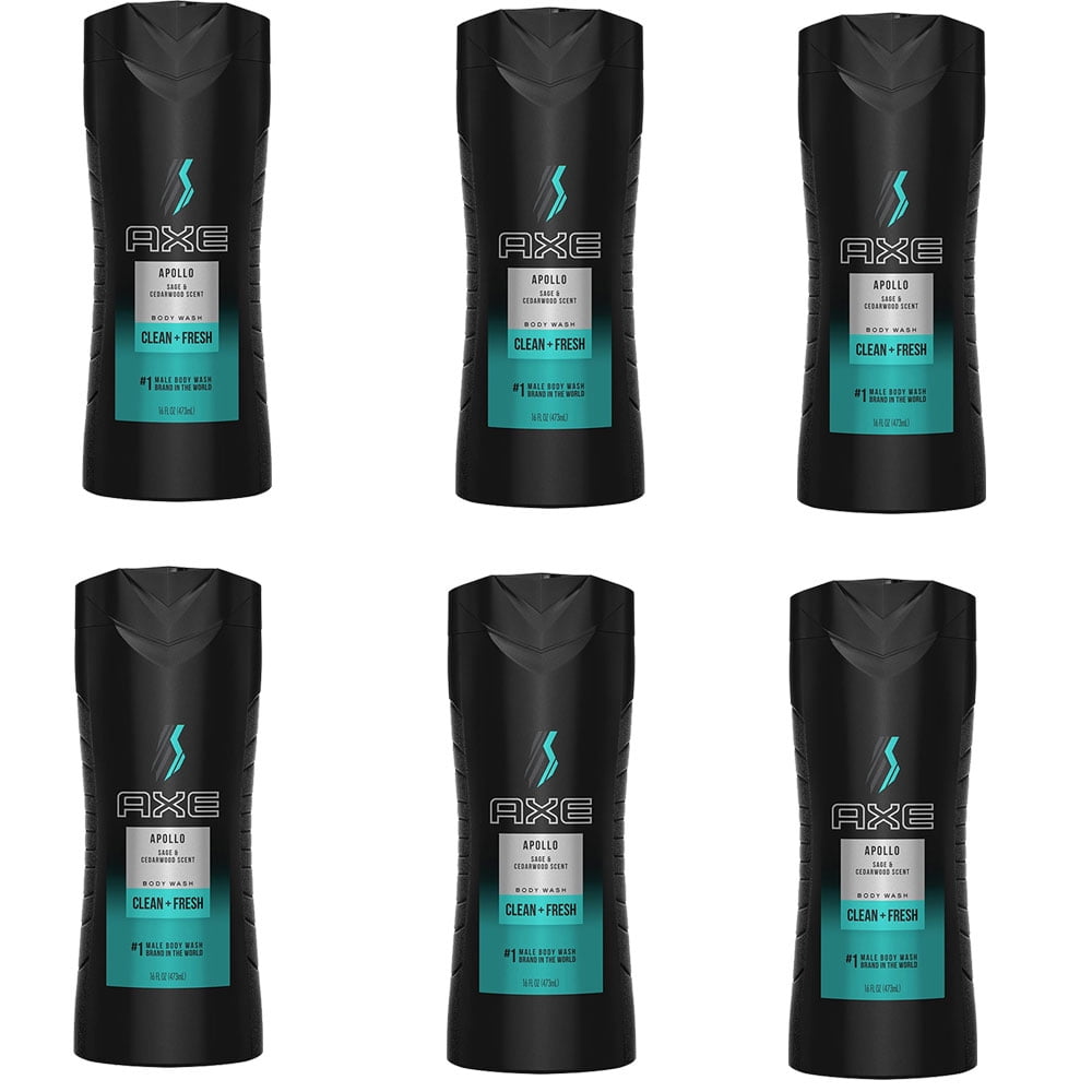 Pack of (6) AXE Body Wash for Men, Apollo, 16 Fl Oz