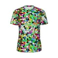 thumbnail image 5 of Wukai Colorful Tie Dye Stained Glass Print Men's Short-Sleeved Mesh T-Shirt,Quick-Dry Short Sleeve Workout T-Shirt-Large, 5 of 8