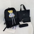 thumbnail image 3 of 4pcs Student Backpack With Handbag Crossbody Bag And Pen Bag Set, Cute Bear Pattern Backpack, Large-capacity Travel Backpack Fashion Casual Backpack, 3 of 5