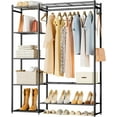 thumbnail image 1 of Clothing Rack With Shelves, Organizers and Storage for Clothes, Portable Wardrobe With Rod, Garment Rack Shelves, Rangement Garde Robe (Black), 1 of 8