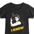 thumbnail image 3 of Star Wars - I Know - Toddler And Youth Girls Fitted Short Sleeve Tee, 3 of 5
