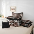 thumbnail image 6 of Castle Fairy Abstract Splash 7 Pieces Bedding Comforter Set for Teens Women Men,Animal Cheetah Zebra Print Full Bedding Set Lightweight,Black Brown Fitted Sheet Flat Sheet,Lightweight Room Decor, 6 of 8