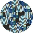 thumbnail image 1 of Ahgly Company Machine Washable Indoor Round Transitional Northern Lights Blue Area Rugs, 7' Round, 1 of 7