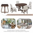 thumbnail image 6 of Harper & Bright Designs 5 Pieces Functional Dining Set for 4, Round Table with Leaf and 4 Upholstered Chairs for Kitchen, Walnut, 6 of 19