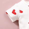 thumbnail image 5 of Generic Gender-neutral Holiday Outfits Baby Girls Heart Love Bowknot Romper Valentine's Day Long Sleeve Round Neck Clothes(6-9 Months,White), 5 of 9