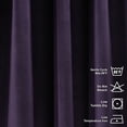 thumbnail image 3 of 3S Brother's Solid Luxury Matte Velvet Soft Curtains Set of 2 Panels Hanging Back Tap & Rod Pocket Home Décor Bedroom Kitchen Office Windows Room Darkering ( Violet-52"x63"), 3 of 6