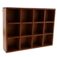 thumbnail image 3 of 2 Color Rustic Wooden Wall Shelf Shadow Box Display Storage 12 Units Brown, 3 of 8