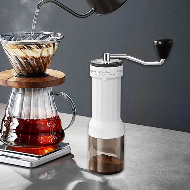Molinillo de café con manivela, 40 niveles, ajustes externos ajustables, herramienta de cocina compacta, molinillo de café en grano, capacidad de 20