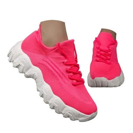 Mepaouo Fashion Sneakers for Women Thick Sole Lace up Running Shoes Lightweight Walking Shoes