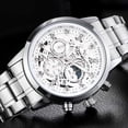 thumbnail image 3 of SKMEI Men's Watches Stainless Steel Chronograph Watch for Men Classic Skeleton Waterproof Watch Men with Date Luminous Quartz Mens Business Wristwatch, 3 of 5