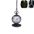 thumbnail image 2 of HLONK Mens Blank Stainless Steel White Dial Arabic Numeral Pocket Watch, 2 of 7