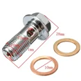thumbnail image 2 of 10mm M10x1.00 Motorcycle Brake Caliper Banjo Bolts Screws Chrome Steel For Honda/Kawasaki/Suzuki/Yamaha, 2 of 6
