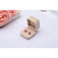 thumbnail image 3 of DPTALR Velvet Engagement Wedding Earring Ring Pendant Jewelry Display Box Gift Beige, 3 of 3