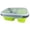 Green, variant on 1 Pc 2-Compartment Silicone Collapsible Meak Kit Lunch Box Food Storage Containers with Lids Airtight Bento Box with Spoon Silicone Lunch Container for Adults Work Travel, 8.27x5.91x2.95 Inch, Gray