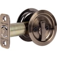 thumbnail image 2 of Stone Harbor Hardware Round Pocket Door Lock, Privacy Function, 2-3/4" Backset, Antique Brass, 2 of 3