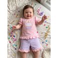 thumbnail image 4 of Kids Girls Birthday Outfit, Short Sleeve Crew Neck Embroidery Cupcake T-shirt with Striped Shorts Summer Outfit, 4 of 9