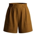 thumbnail image 5 of ZHYou Summer Shorts for Women Lightweight Stretch Casual Comfy Shorts Pull On Mid Waisted Short with Pockets,Brown,Size L, 5 of 6