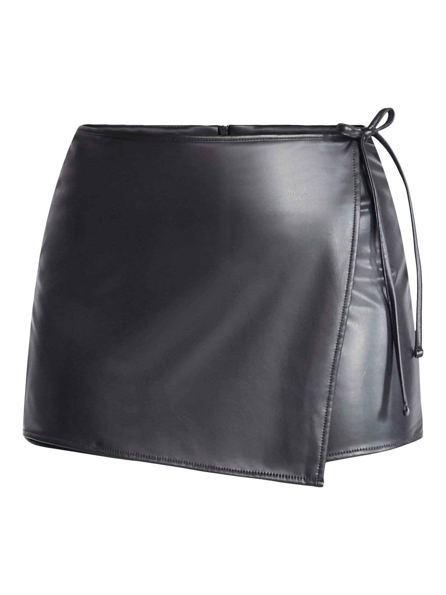 Madden NYC Women's Faux Leather Wrap Skort