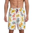 thumbnail image 1 of Balery Boho Bunny Pantalones cortos de pijama de punto de algodón para hombre con cinturilla y bolsillos-Small, 1 of 6
