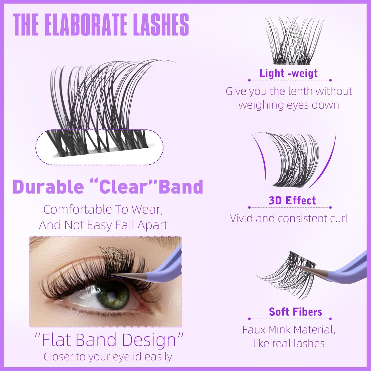 168Pcs  Natural Eyelash Clusters 11-13mm Lash Extension Kit C Curl Eyelash Extension Invisible Eyelashes with Lash Bond and Seal Glue and Tweezers DIY At Home