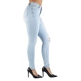 thumbnail image 5 of Fashion2Love Women's Juniors/Plus Classic Mid Waist Ripped Distressed Skinny Jeans, 5 of 9