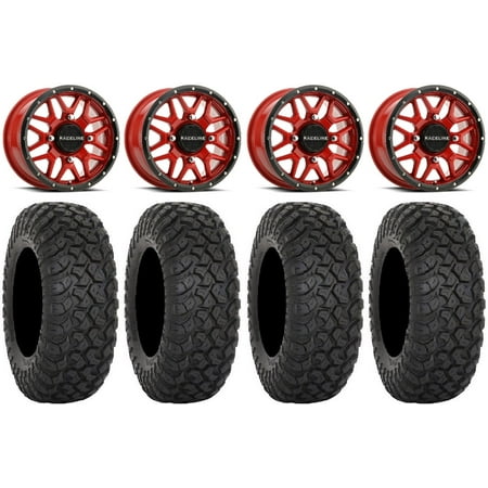 Raceline Krank 14 Red Wheels 28 RT320 Tires Can-Am Maverick X3 / Honda Pioneer 1000 / Talon Raceline Krank 14 Red Wheels 28 RT320 Tires Can-Am Maverick X3 / Honda Pioneer 1000 / Talon