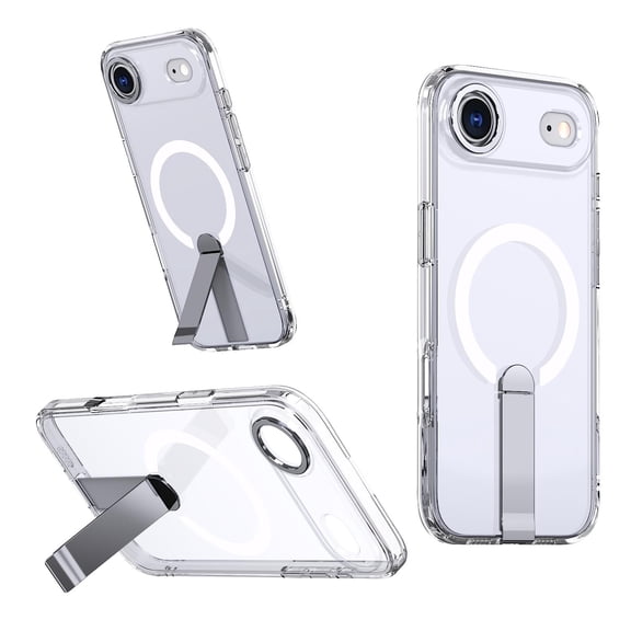 for iPhone Air Case with Stand, Compatible with MagSafe, Magnetic Kickstand Case for iPhone Air, Military-Grade Protection Shockproof Case, Clear Acrylic Soft TPU Material, Clear