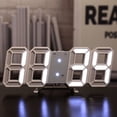 thumbnail image 1 of Reloj de escritorio digital LED - Relojes de cabecera modernos 3D para dormitorios, hogar, oficina - Alarma, repetición, temperatura, alimentación USB, 1 of 5