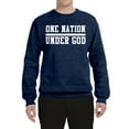 thumbnail image 2 of Wild Bobby One Nation Under God Inspirational/Christian Unisex Crewneck Graphic Sweatshirt, Vintage Heather Navy, 3X-Large, 2 of 5