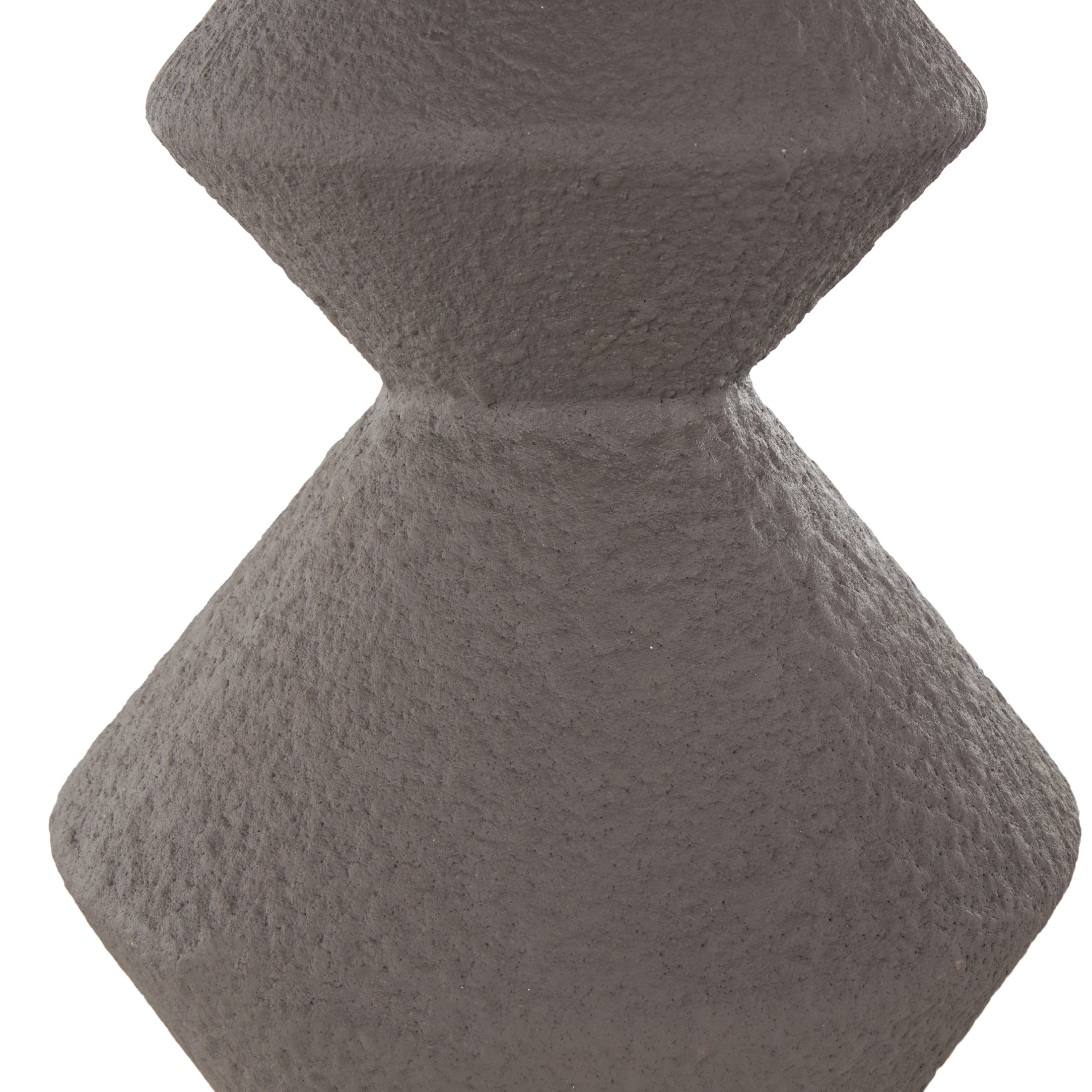 DecMode 25" Art Deco Fluted Dark Gray Metal Vase
