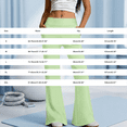 thumbnail image 3 of Siminsem Womens High Waist Flare Leggings With Pockets Butt Lifting Tummy Control Yoga Pants Petite Beach Clothes Casual Summer Travel Workout Wide Leg Lounge Pants, Light Green, XL, 3 of 6