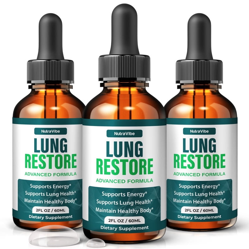 (3 Pack) Lung Restore Drops – Respiratory Support Formula for Soothing Breathing Comfort & Daily Wellness | Easy-to-Use Liquid for Everyday Use (90 Servings)