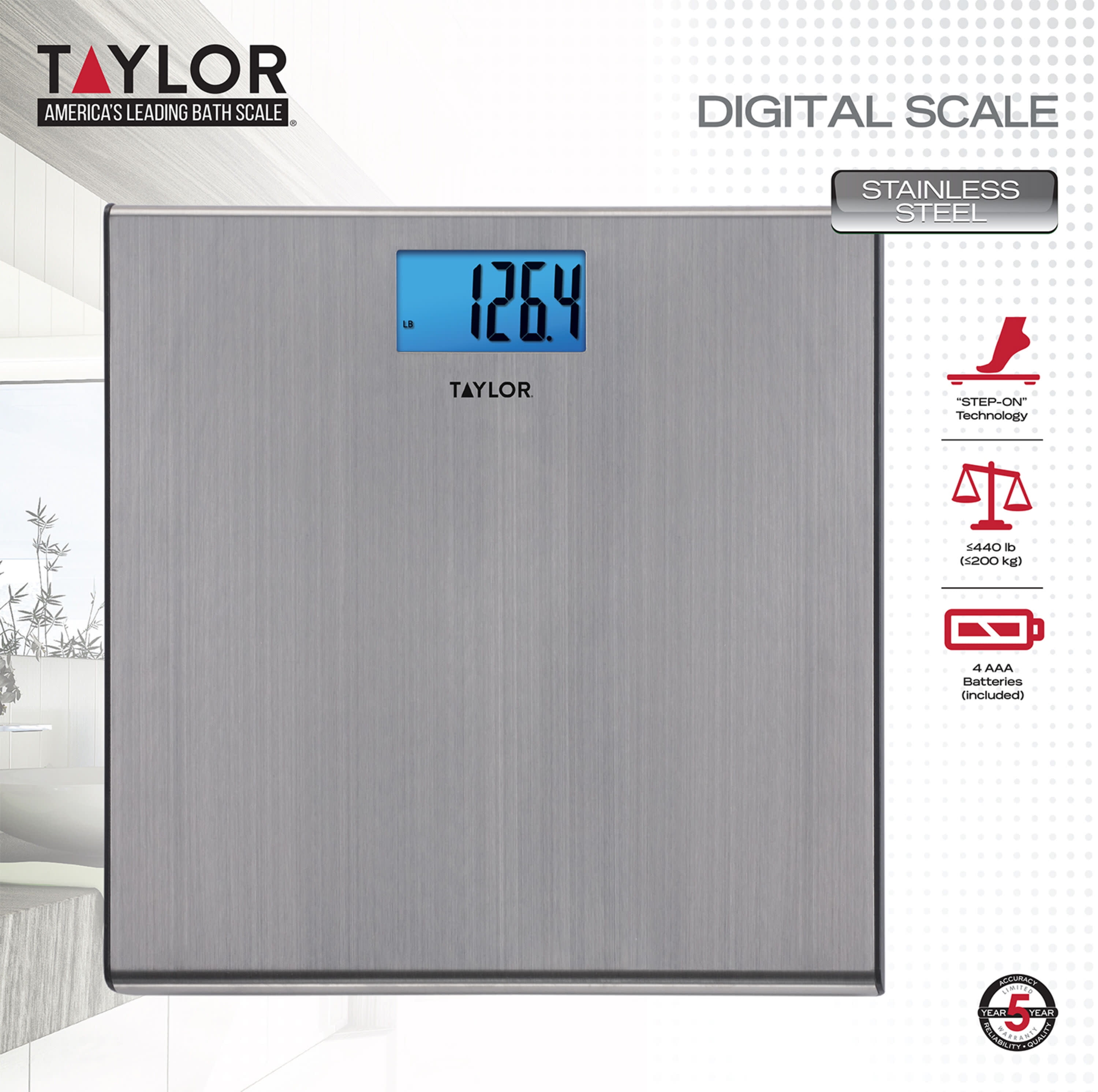 Digital Thin Stainless Steel Bathroom Scale - Taylor : Target