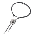 thumbnail image 4 of QccHieUs 3D Western Cowboy Hat Bolo Tie Vintage Accessories for Men Alloy Pendant Fashion Argent, 4 of 9