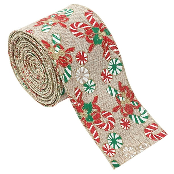 Cinta de muñeco de nieve Cordel navideño con alambre Cinta de 2 m Muñeco de nieve Cuadros de búfalo Cardenal Cinta navideña, árbol de Navidad, lazo, cesta de regalo, papel de regalo y decoración del