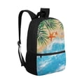 thumbnail image 2 of KUIFORTI Kids Teens Schoolbag 17 inch Beachside Starfish Print Stationery Schoolbag with Adjustable Strap and Compartment Study Accessories Organizer Bookbag, 2 of 6