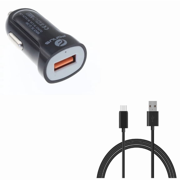 6ft USB Cable   Car Charger for Samsung Galaxy Z Fold4/Fold 3 5G/Flip4 Phones - Type-C Charger Cord Power Wire and  18W Fast USB Port Power Adapter Combo