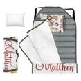 thumbnail image 2 of KAINSY Custom Toddler Nap Mat for Preschool, Personalized Name Sleeping Mats with Animal Shows Design, Tot Cot Kids Nap Mat with Pillow and Blanket, Roll Up Daycare Slumber Bags for Boys Girls, 2 of 4